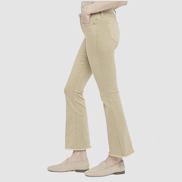 NYDJ Denim - NYDJ Tummy Control 5-Pocket Lift Tuck Wide Leg High Rise Raw Hem Capri Jeans